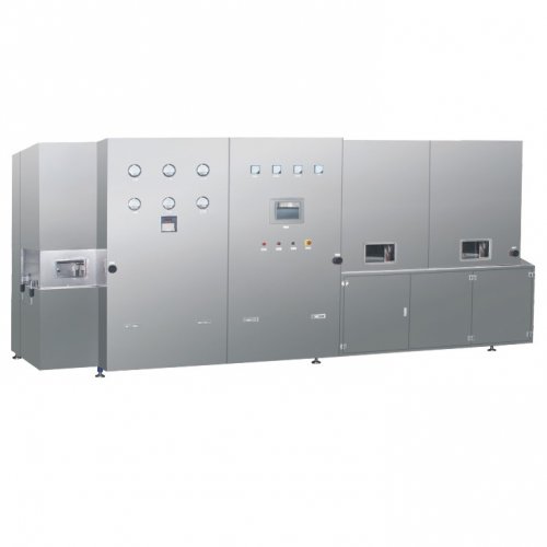 Túnel esterilizador con circulación de aire caliente.