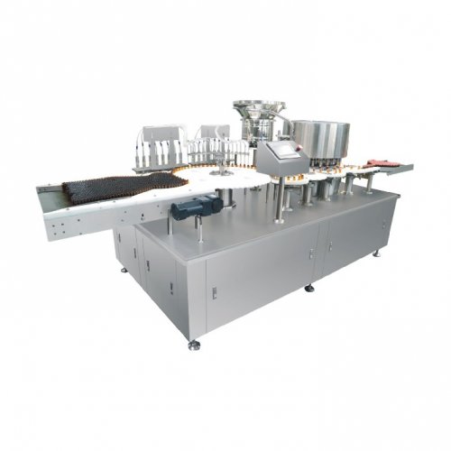 Máquina llenadora y taponadora de líquidos orales